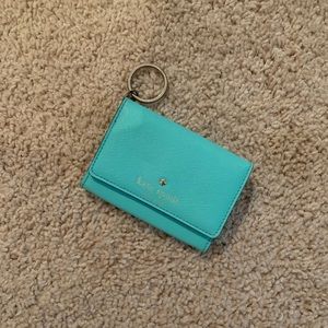 Kate Spade blue key chain wallet